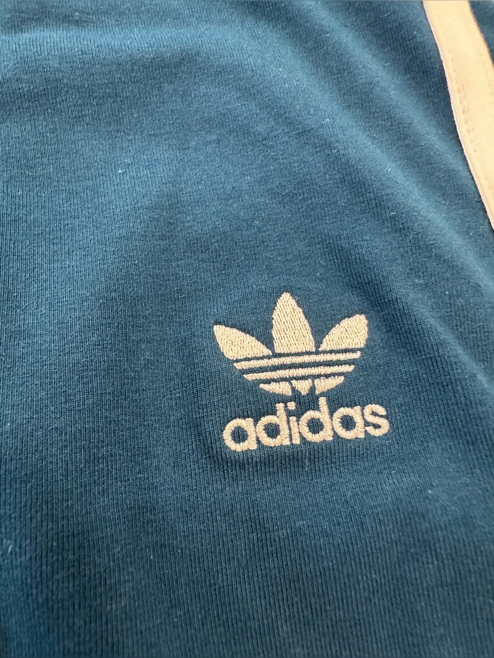 adidas Blue Leggings with White 3-Stripes - Picture 5 of 8